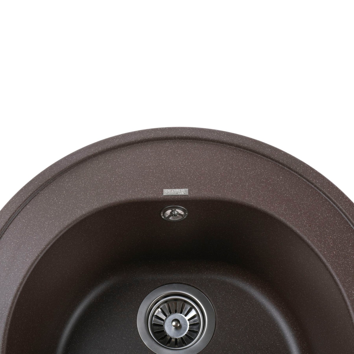 Мойка на кухню гранитная круглая GLOBUS LUX MARTIN А0006 510x510мм коричневая без сифона 000022450