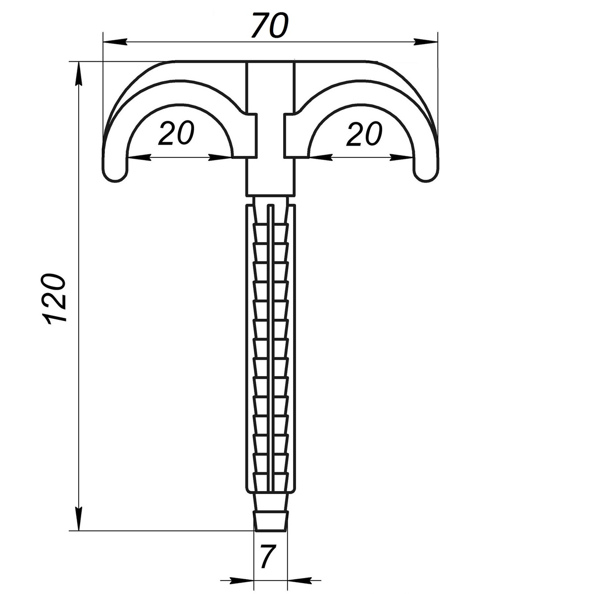 Скоба CRISTAL для труб 20 мм на 2 труби 000025872