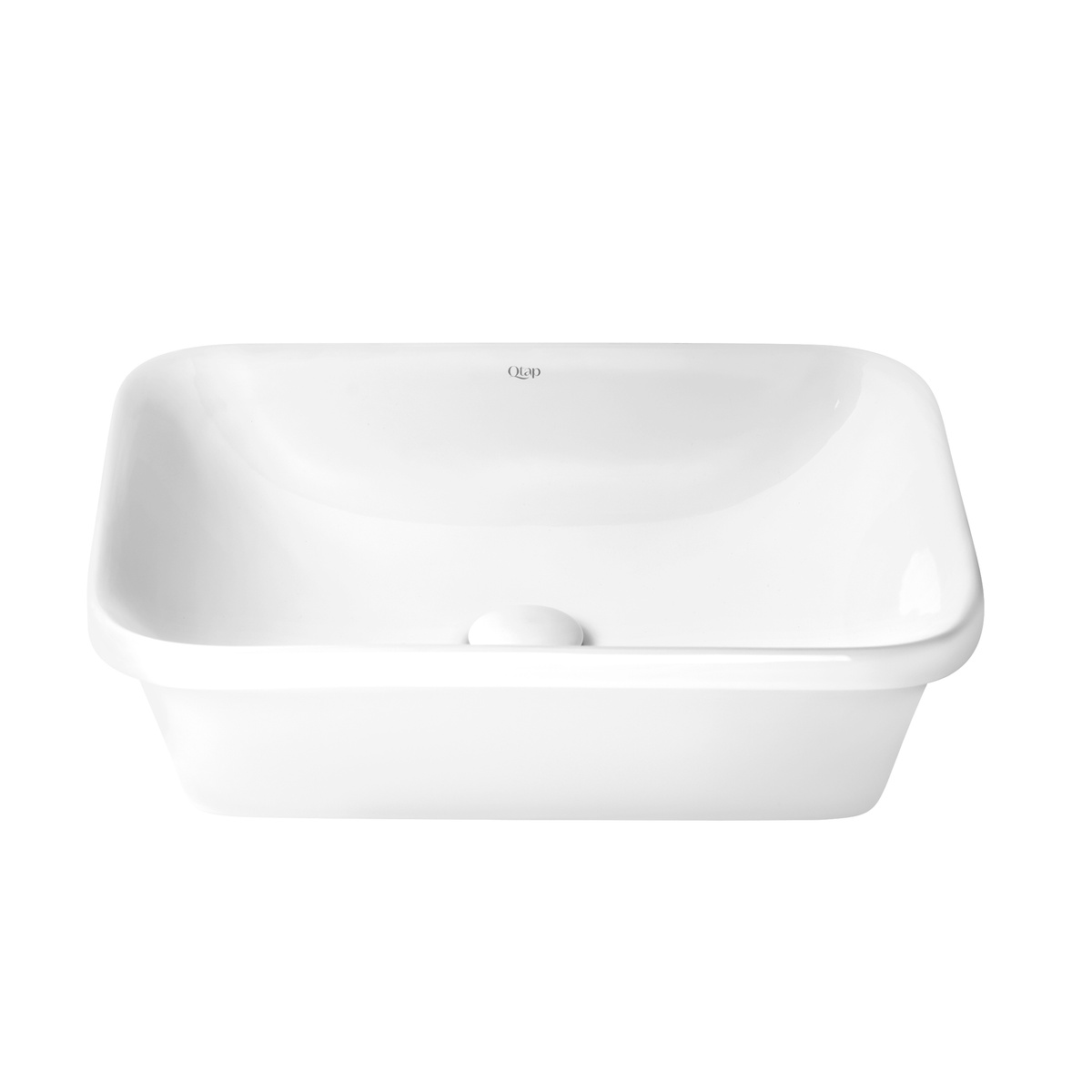 Умывальник врезной для ванной на столешницу 505мм x 380мм Q-TAP Scorpio белый прямоугольная QT1411K490W