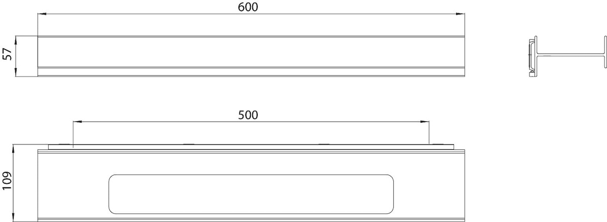 Тримач для рушників EMCO Aura 600мм прямокутний метал чорний 8560 134 00