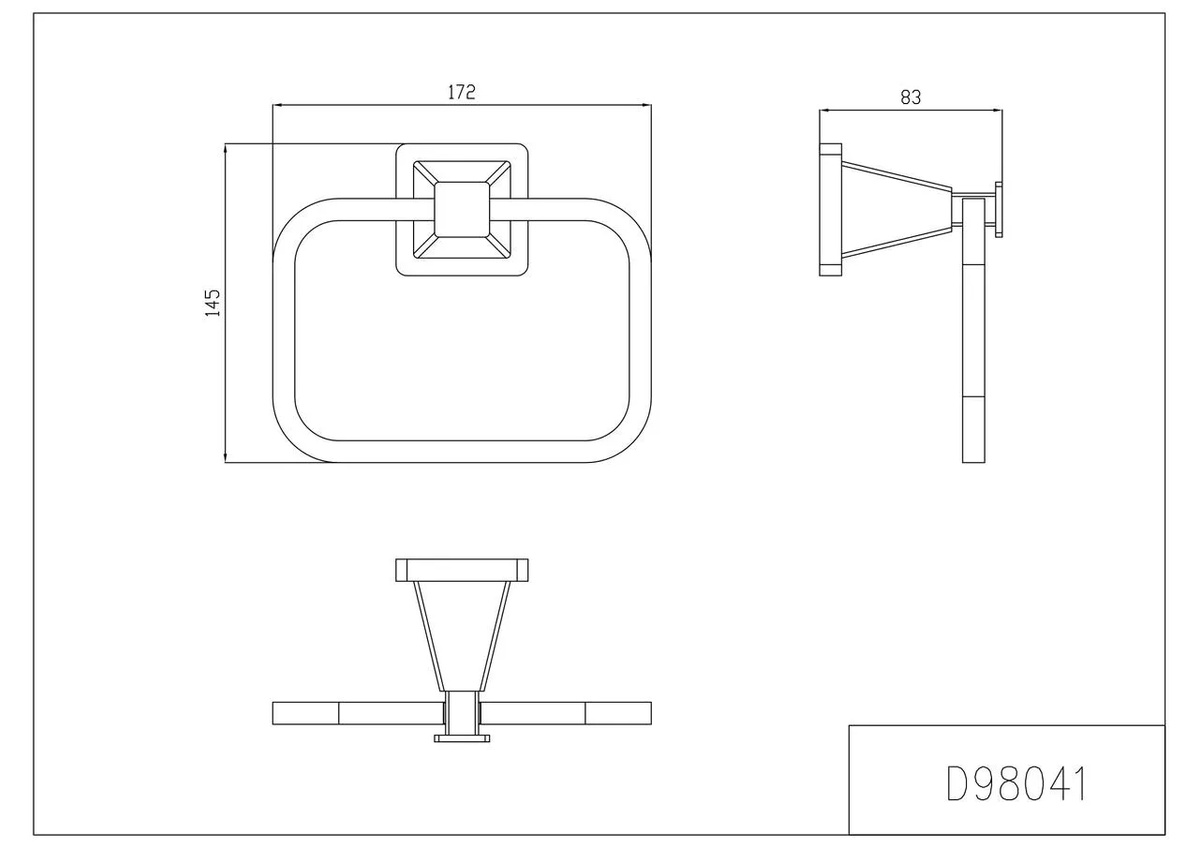 Тримач-кільце для рушників GAPPO 154мм прямокутний металевий хром G1904