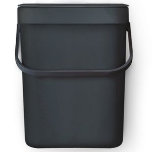 Ведро для мусора на 3л прямоугольное MVM с крышкой 205x130x161мм пластик черное BIN-11 3L ANTHRACITE