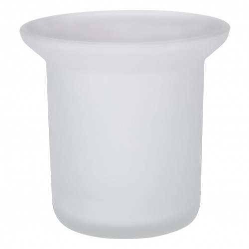Колба для ершика для унитаза (без щетки) LIDZ Oreo 05.20 округлый стеклянный белый LDORE0520CRM37455