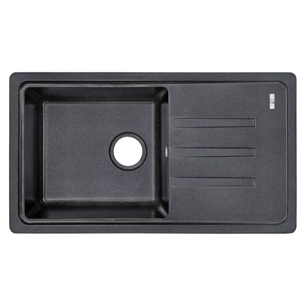 Раковина на кухню керамічна прямокутна LIDZ BLM-14 435мм x 778мм чорний без сифону LIDZBLM14780435200