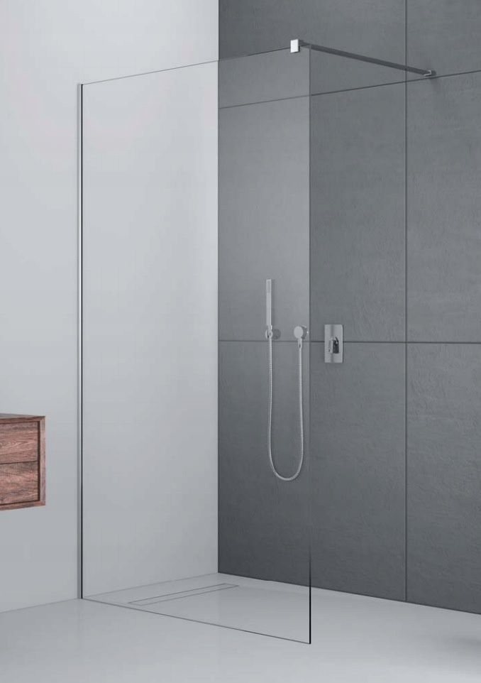 Стінка скляна для душу із тримачем 200x160см RADAWAY Modo New II скло прозоре 8мм 389164-01-01