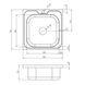 Раковина на кухню металлическая квадратная накладная LIDZ 500мм x 500мм микротекстура 0.6мм с сифоном LIDZ5050DEC06 2 из 7