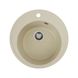 Мийка для кухні гранітна кругла PLATINUM 510 YARA 510x510x180мм без сифону бежева PLS-A27506 1 з 5