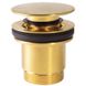 Донний клапан Click-Clack для раковини TRES 63мм без переливу метал 1 1/4" матований золотий 24284001OM 1 з 2