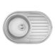 Кухонна мийка із нержавійки овальна COSH 500мм x 770мм мікротекстура 0.8мм із сифоном COSH7108D08 1 з 2