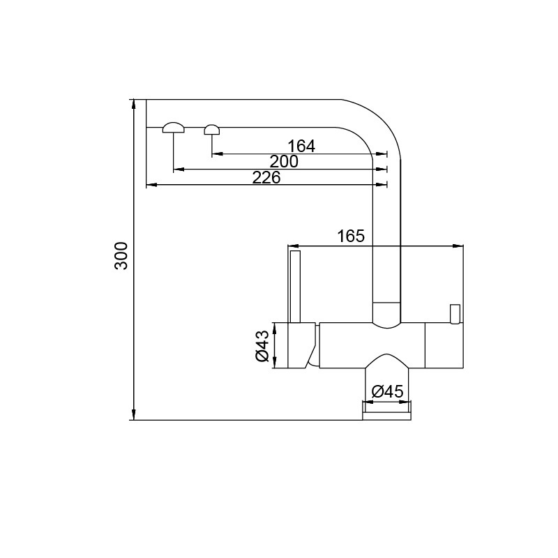 Змішувач для кухні із краном для фільтрованої води KOER KB-72001-07 графіт латунь KR3393