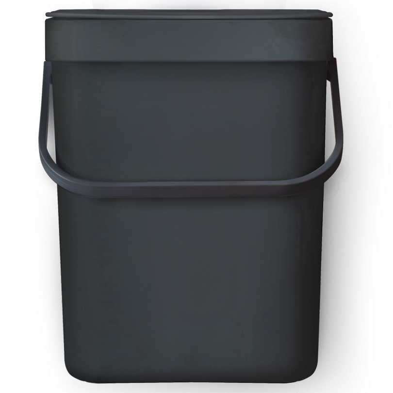 Ведро для мусора на 3л прямоугольное MVM с крышкой 205x130x161мм пластиковое черное BIN-11 3L ANTHRACITE