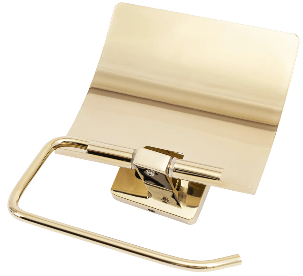 Держатель для туалетной бумаги с крышкой REA OSTE 05 GOLD прямоугольный металлический золото REA-80080
