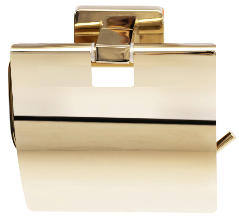Тримач для туалетного паперу із кришкою REA OSTE 05 GOLD REA-80080 прямокутний металевий золото