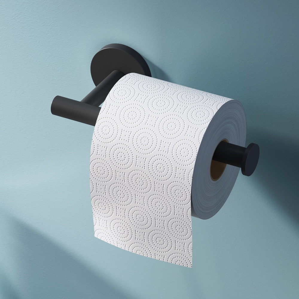 Тримач для туалетного паперу AM.PM X-Joy округлий металевий чорний A85A34122