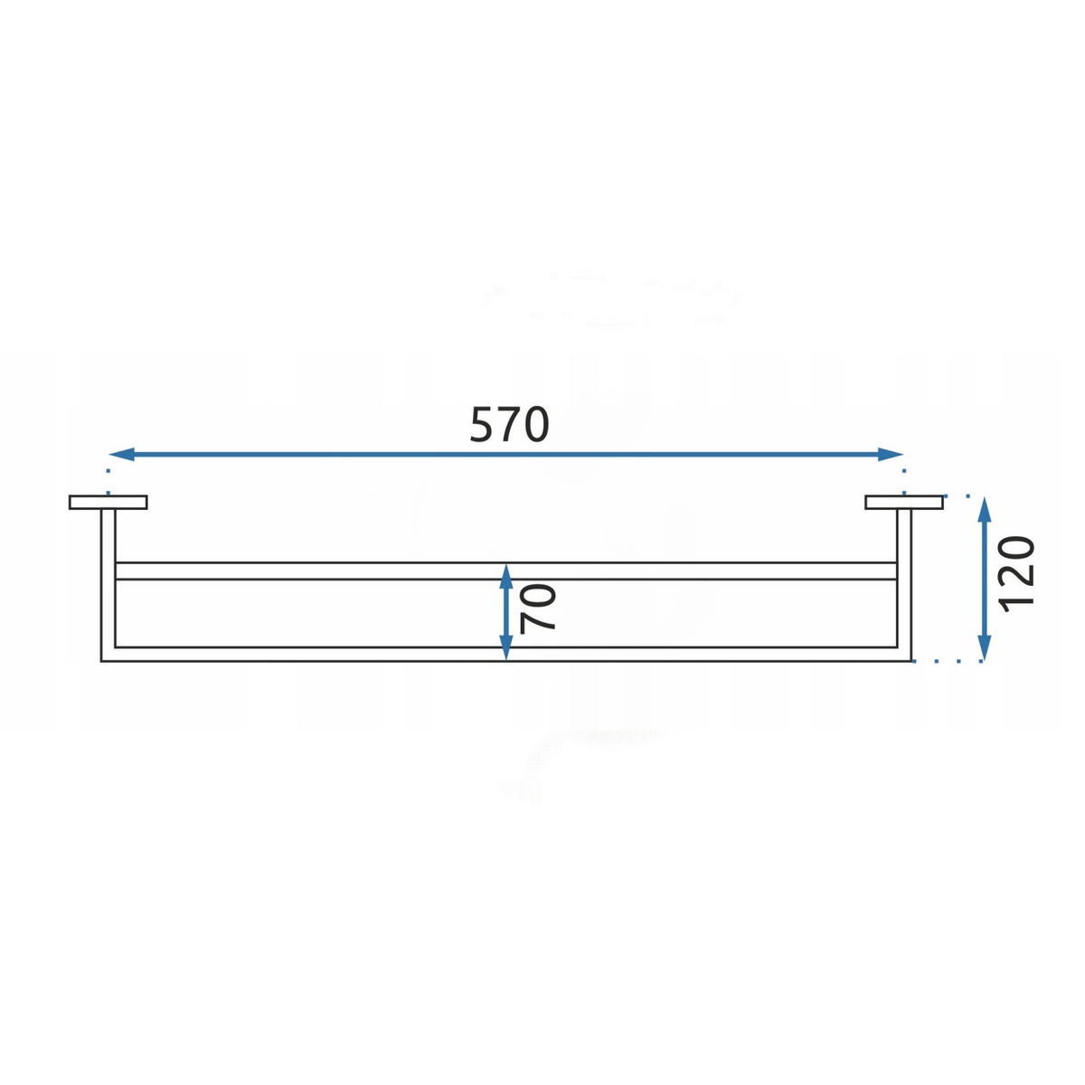Тримач для рушників подвійний REA ERLO 570мм прямокутний із нержавіючої сталі хром REA-80003