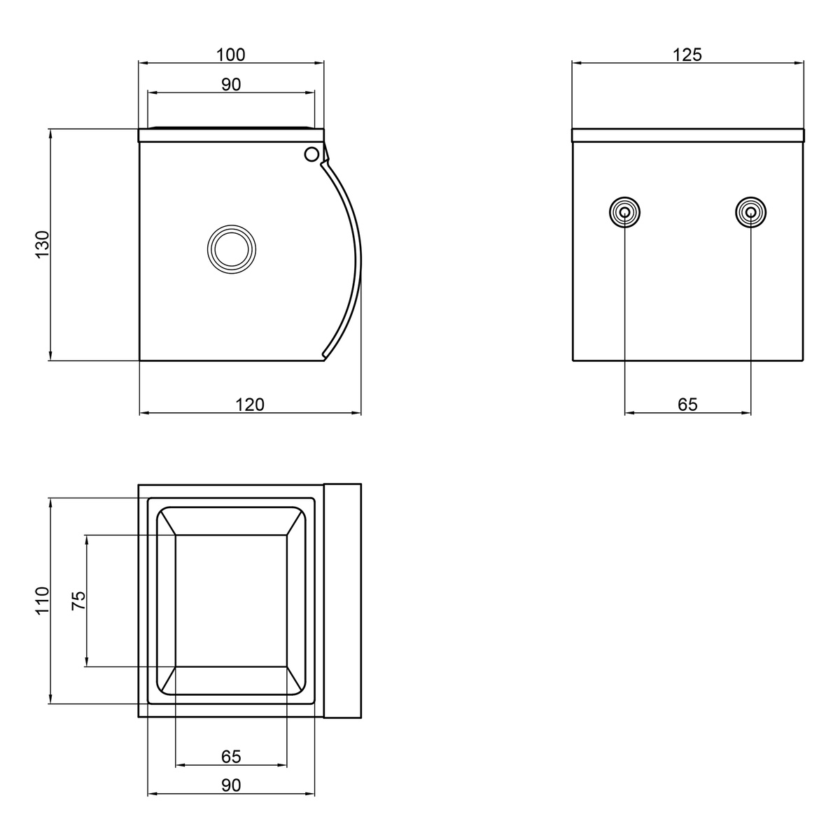 Диспенсер для туалетной бумаги LIDZ 121 хром металл LIDZCRM1210406