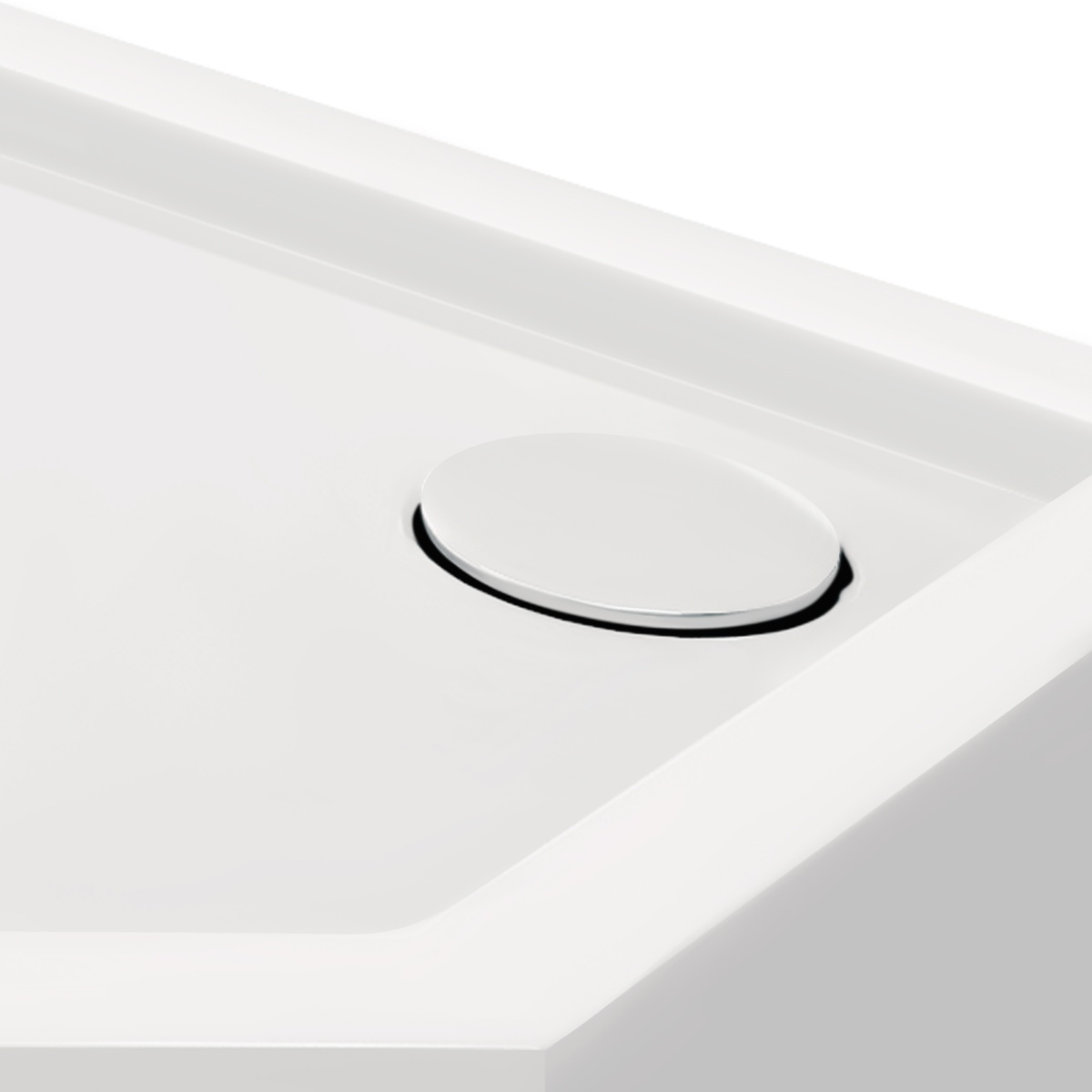 Піддон для душової кабіни Q-TAP Diamond DIAMOND301112 100x100x12см п'ятикутний акриловий із сифоном білий