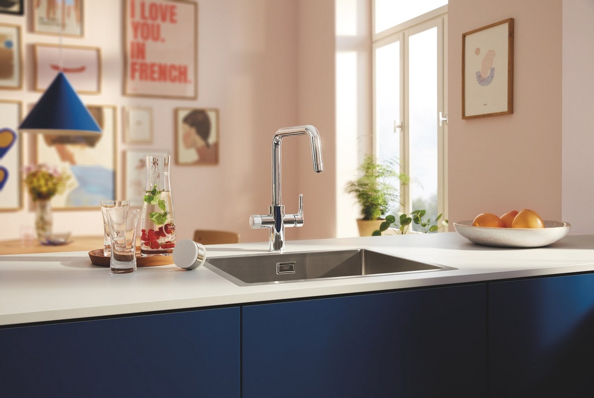 Змішувач для кухні із краном для фільтрованої води GROHE Blue Pure Start хром латунь 30595000