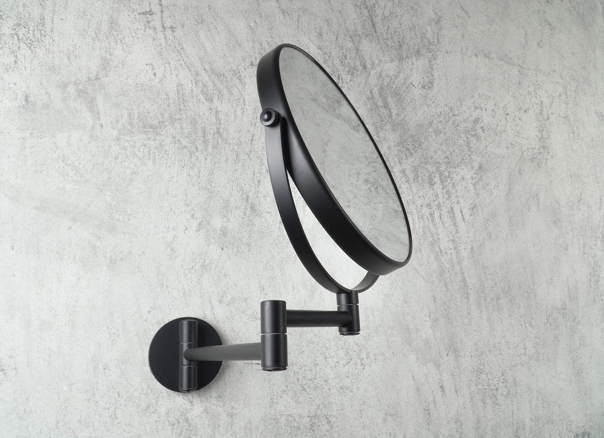 Косметичне дзеркало DEANTE Round кругле підвісне із нержавіючої сталі чорне ADR_N811
