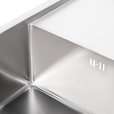 Кухонная мойка металлическая прямоугольная врезная под столешницу LIDZ 500мм x 780мм матовая 3мм с сифоном LIDZH7850BRU3010