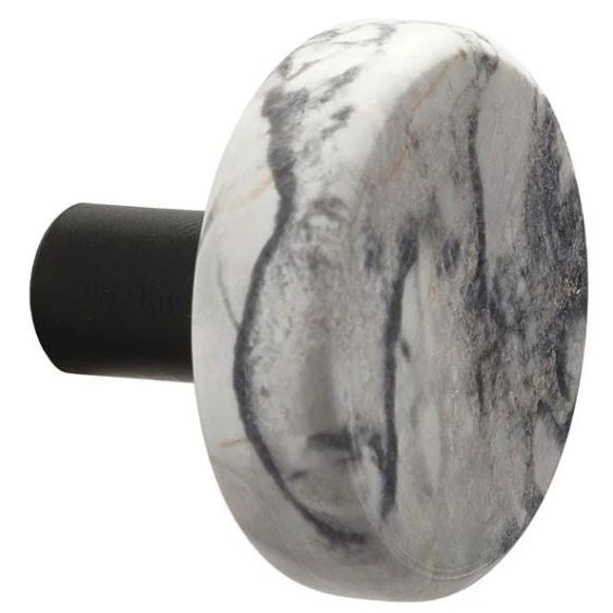 Крючок настенный одинарный AQUANOVA Nero округлый из камня серый NERWHM-195