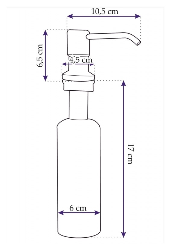 Дозатор врезной для кухонной мойки REA CHROME на 250мл из нержавеющей стали хром BAT-00478