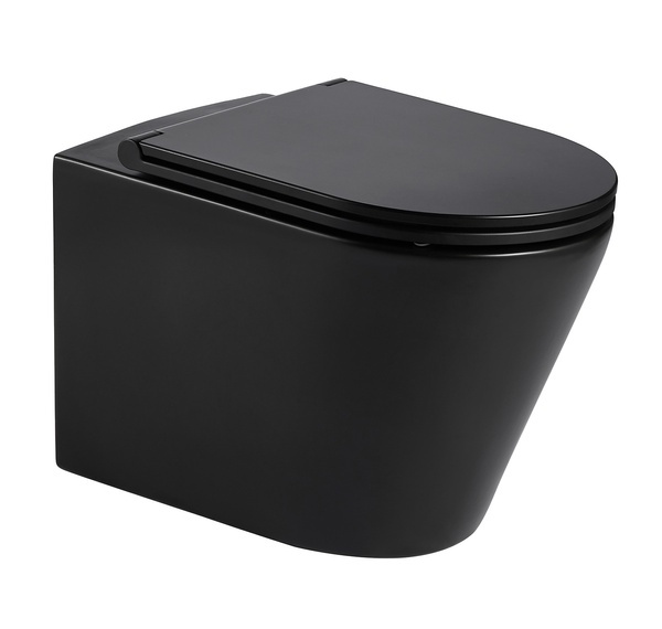 Унітаз підвісний безобідковий чорний VOLLE NEMO із сидінням з мікроліфтом 13-17-316 Black