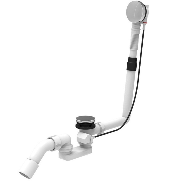 Сифон для ванної SANIT SWING PLUS впуск 70мм із тросом випуск косий хром 35.311.00.0000/35.328.00.