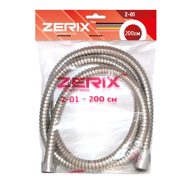 Шланг для душу ZERIX Chr.Z 2000мм із нержавіючої сталі сатин ZX0200