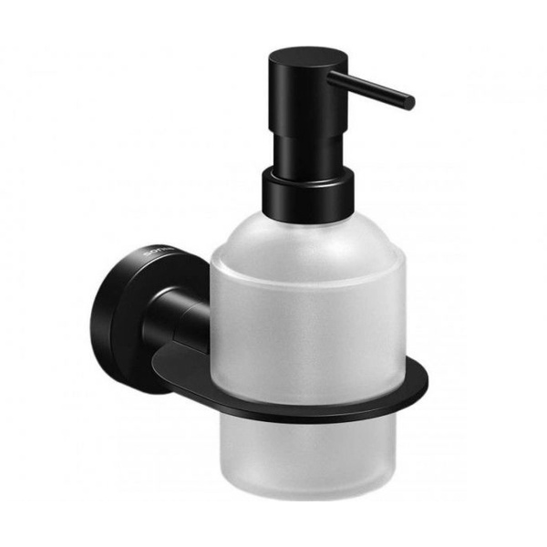 Дозатор для жидкого мыла SONIA Tecnoproject Black 166244 настенный на 200мл округлый стеклянный черный