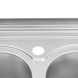 Мийка для кухні із нержавіючої сталі прямокутна накладна KRONER KRP 800x600x180мм матова 0.8мм на дві чаші із сифоном CV022827 4 з 5