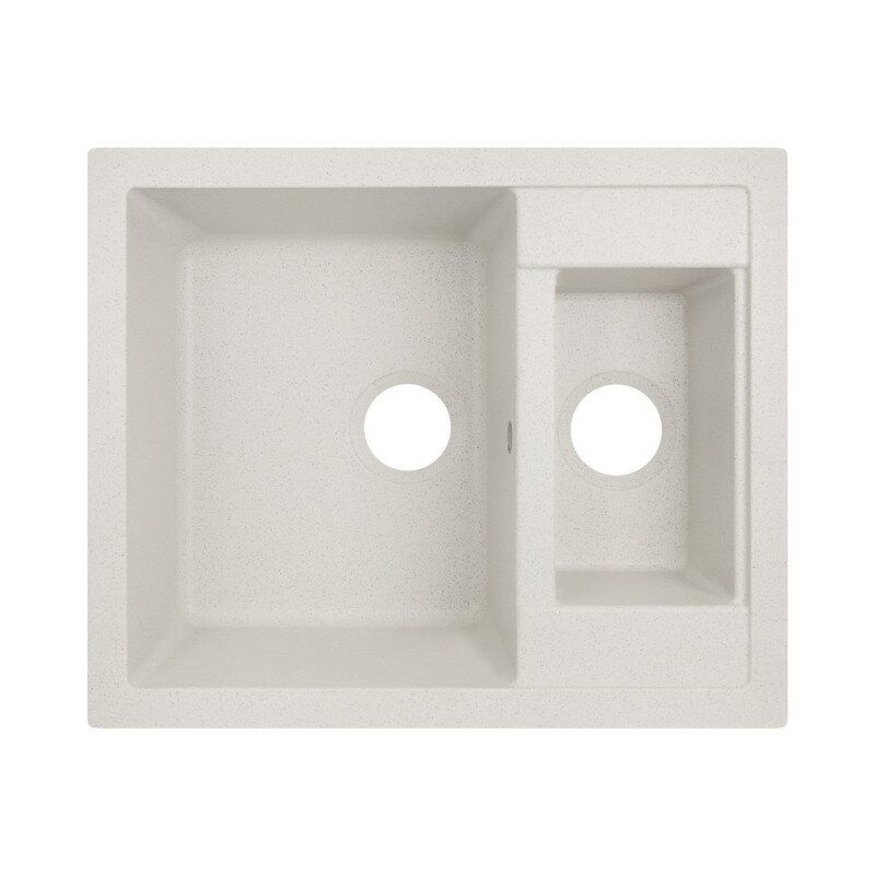 Кухонна мийка гранітна прямокутна LIDZ STO-10 495мм x 610мм сірий на півтори чаші без сифону LIDZSTO10615500200