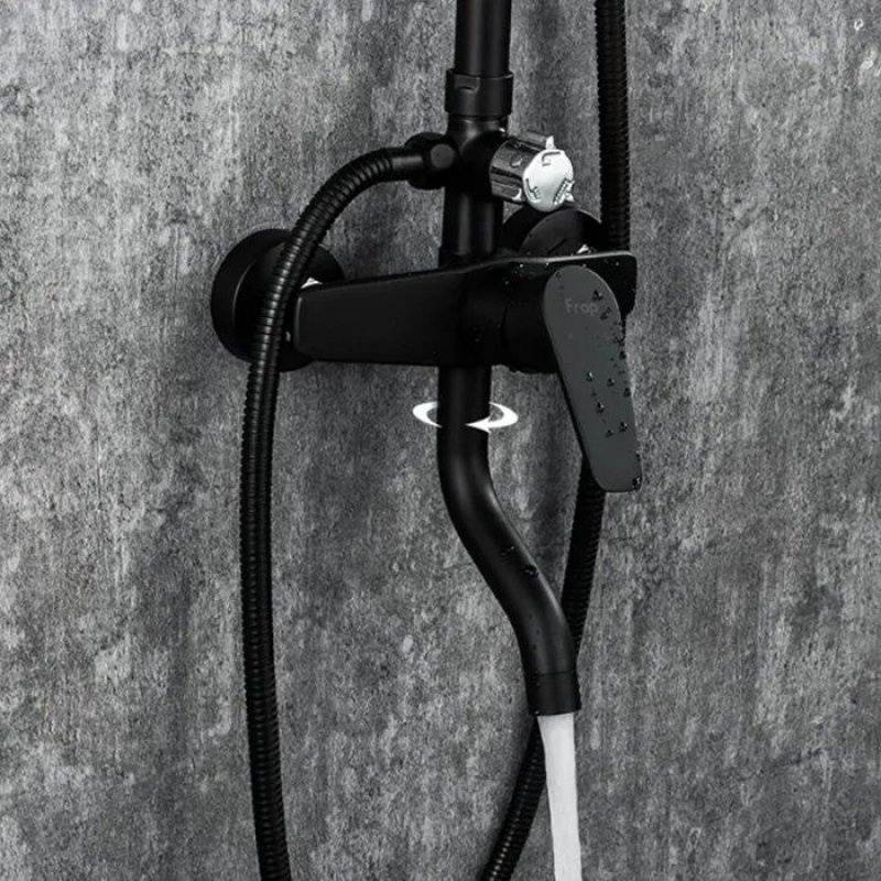 Душова система FRAP із верхнім душем та виливом латунна чорна F2429