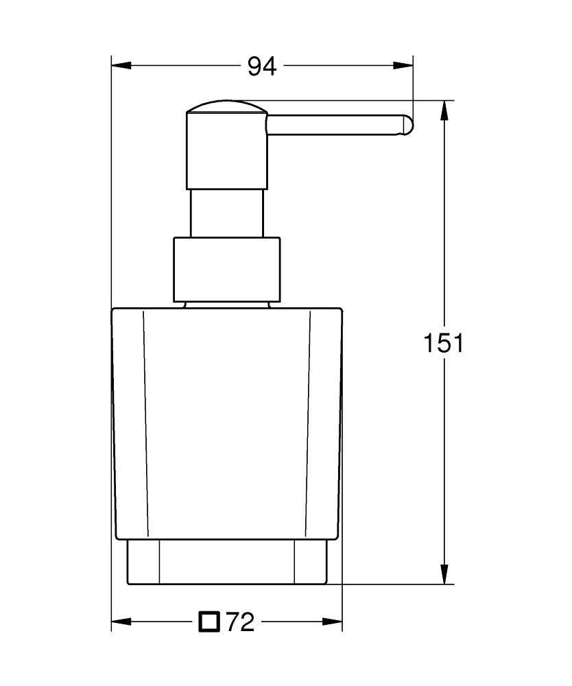 Дозатор для рідкого мила без тримача GROHE Selection Cube хром 200мл скло 40805000