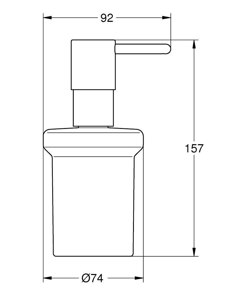 Дозатор для жидкого мыла без держателя GROHE Essentials 40394001 настольный на 160мл округлый стеклянный хром