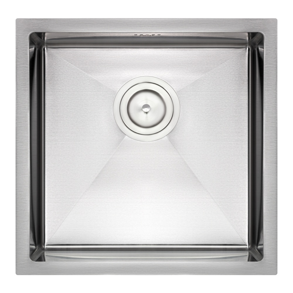 Кухонна мийка металева прямокутна врізна під стільницю Q-TAP 450мм x 460мм матова 2.7мм із сифоном QTD464510