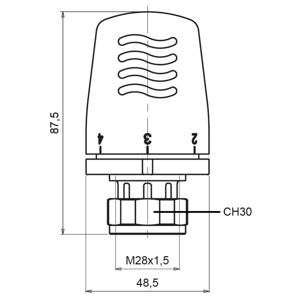 Термоголовка для радіатора ICMA М28х1,5 821100AC20