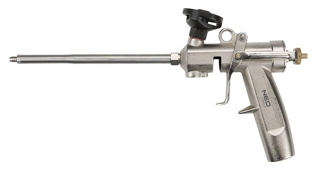Пистолет для монтажной пены Neo Tools, корпус алюминиевый сплав, сатиновая отделка, 345мм