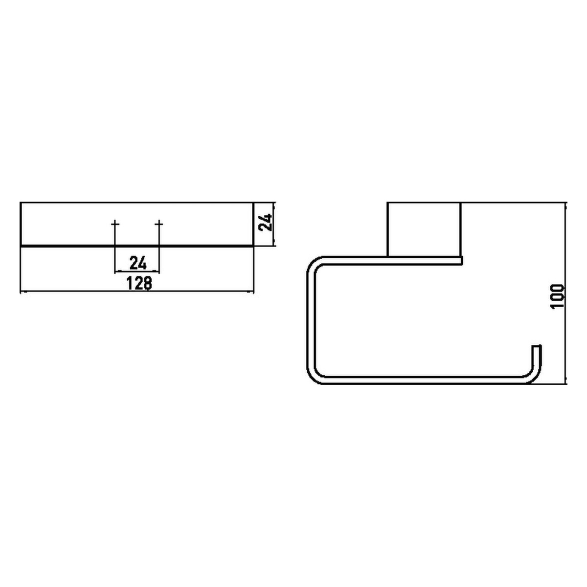 Держатель для туалетной бумаги EMCO Loft прямоугольный металлический черный 050013301