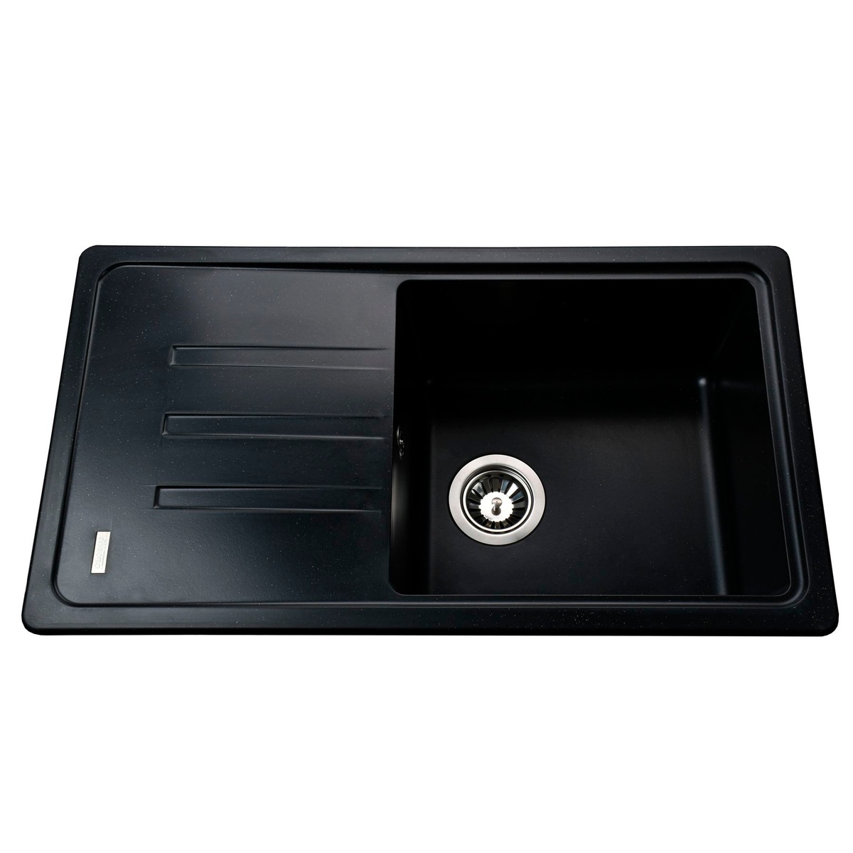 Мийка на кухню зі штучного каміння прямокутна GLOBUS LUX LUGANO 435мм x 780мм чорний без сифону 000021512