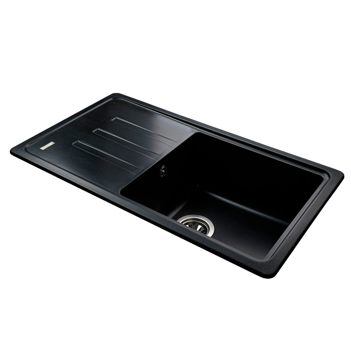 Мойка на кухню композитная прямоугольная GLOBUS LUX LUGANO 435мм x 780мм черный без сифона 000021512
