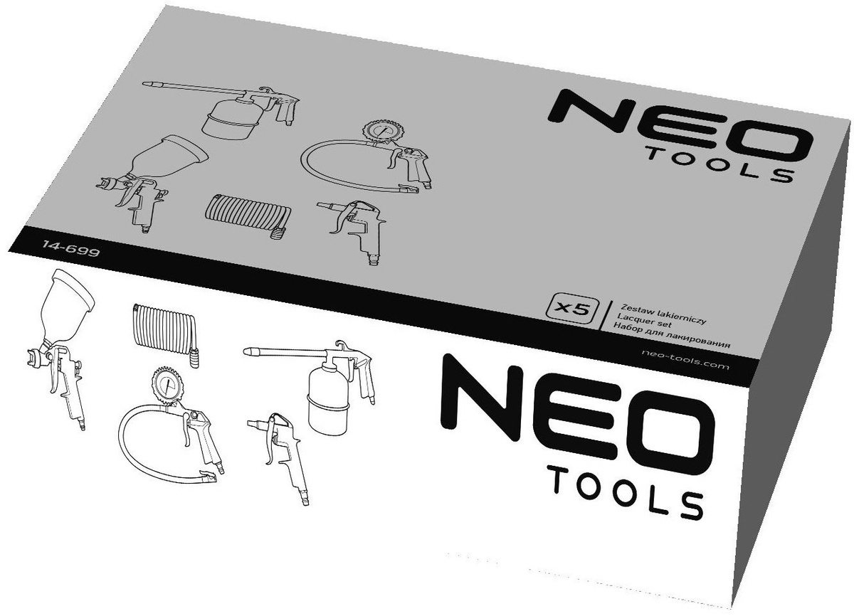 Набор пневматических инструментов Neo Tools,5 предметов