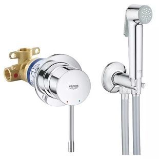 Змішувач для гігієнічного душу GROHE Essence прихованого монтажу хром метал 75x75мм UA111197000
