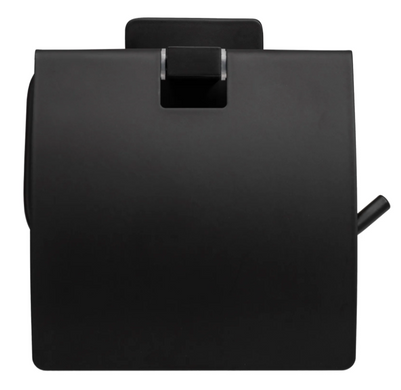 Держатель для туалетной бумаги с крышкой REA OSTE 05 BLACK прямоугольный металлический черный REA-80045