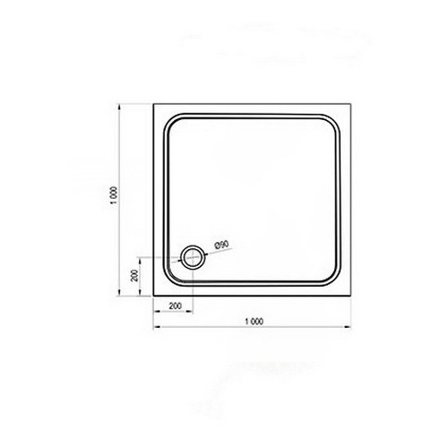 Піддон для душової кабіни RAVAK Perseus Pro Chrome 100x100x3см композитний без сифону білий XA04AA01010