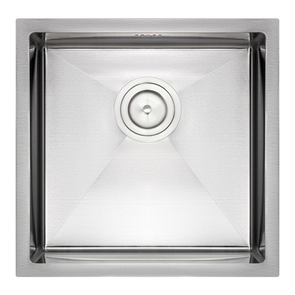 Кухонна мийка металева прямокутна врізна під стільницю Q-TAP 450мм x 460мм матова 2.7мм із сифоном QTD464510