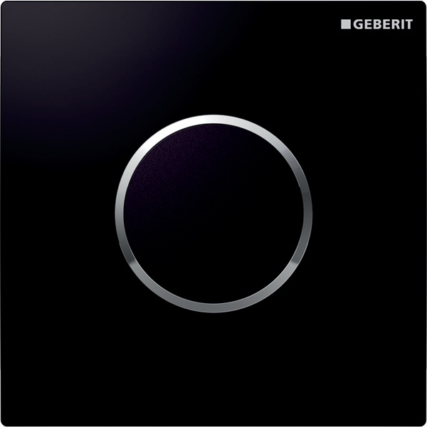 Кнопка слива для писсуара сенсорная GEBERIT SIGMA10 металлическая одинарная глянцевая черная 116.025.KM.1