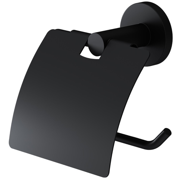 Держатель для туалетной бумаги с крышкой AM.PM X-Joy округлый металлический черный A85A341422