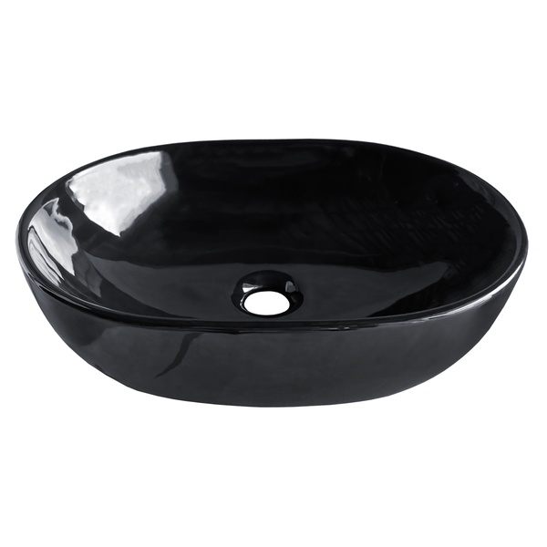 Раковина накладна на тумбу у ванну 480мм x 350мм VOLLE BLACK AMADEUS чорний овальна 13-06-06Black