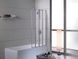 Ширма стеклянная для ванной оборачиваемая четырехсекционная гармошка 140см x 89см EGER стекло прозрачное 5мм профиль хром 599-110 4 из 9